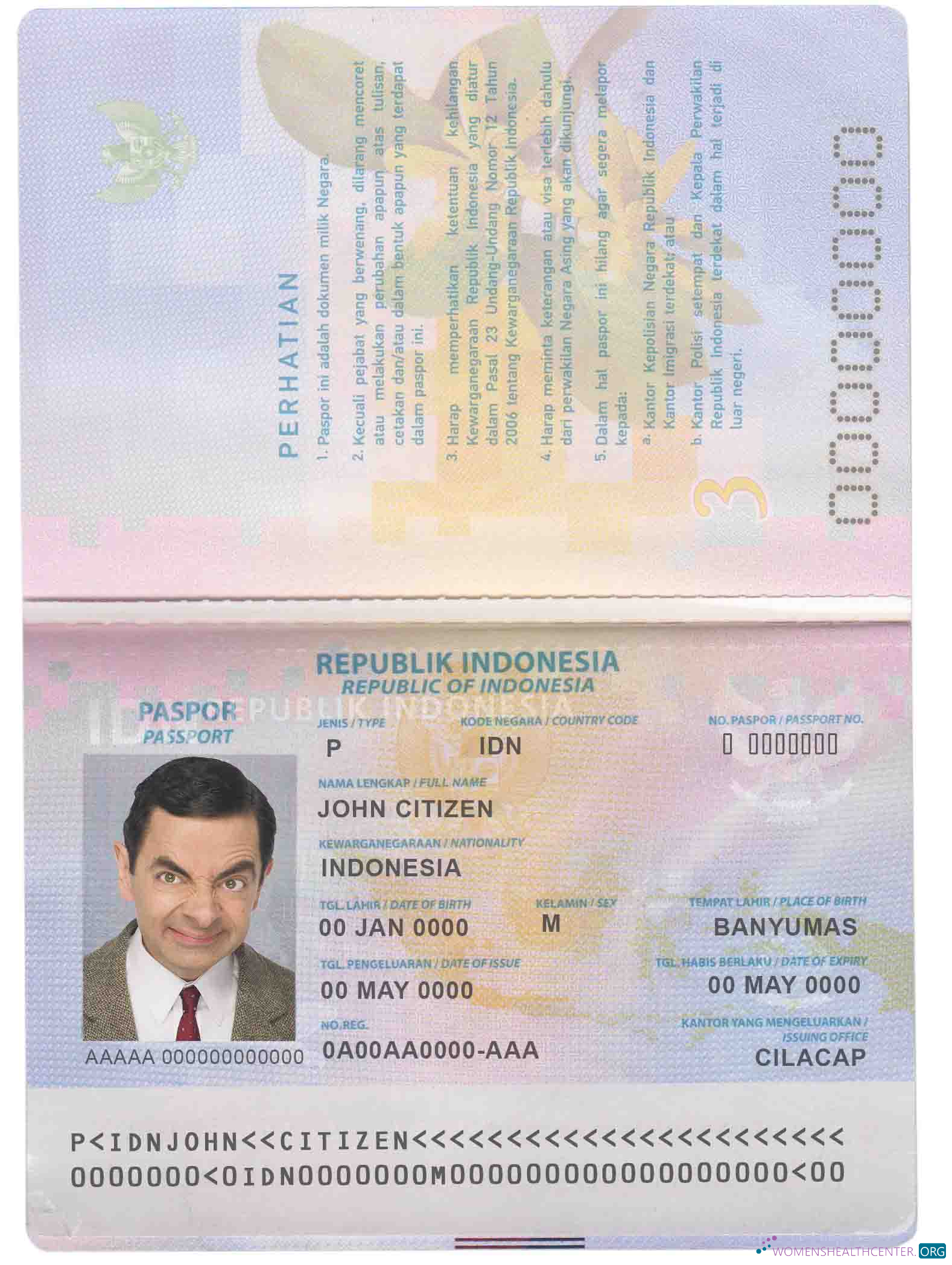 Download Indonesia passport Photoshop template